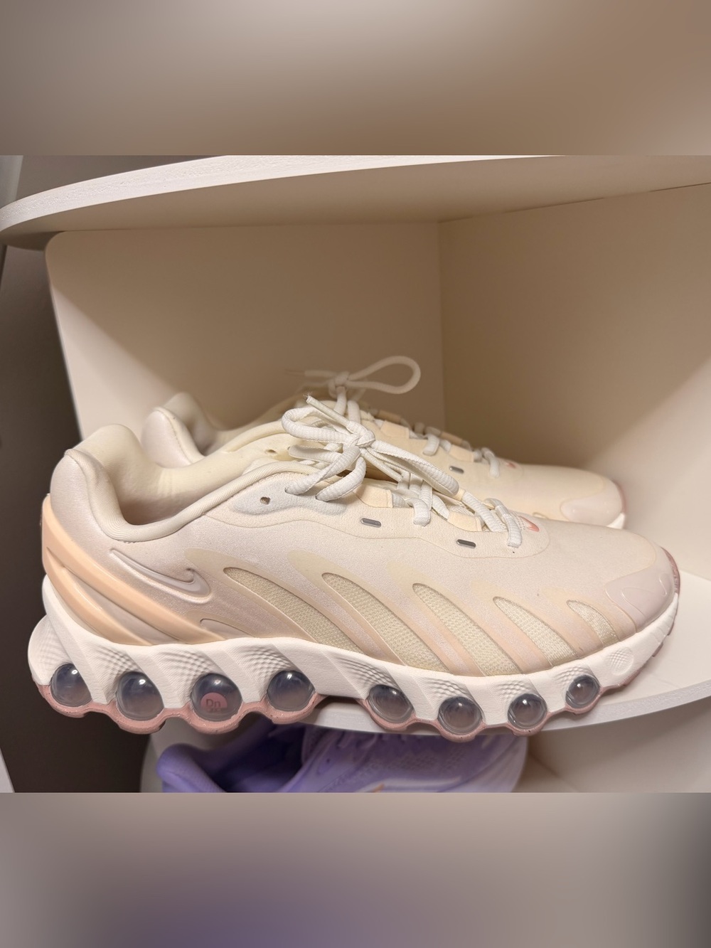 Nike Women's Cream/Light Pink React-Style Cushion Running Shoes 10.5